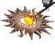 Outdoor Wrought Iron Ground Plug Solar Lawn Lamp Golden Sun Retro Hollow Courtyard Landscape Projection Lamp