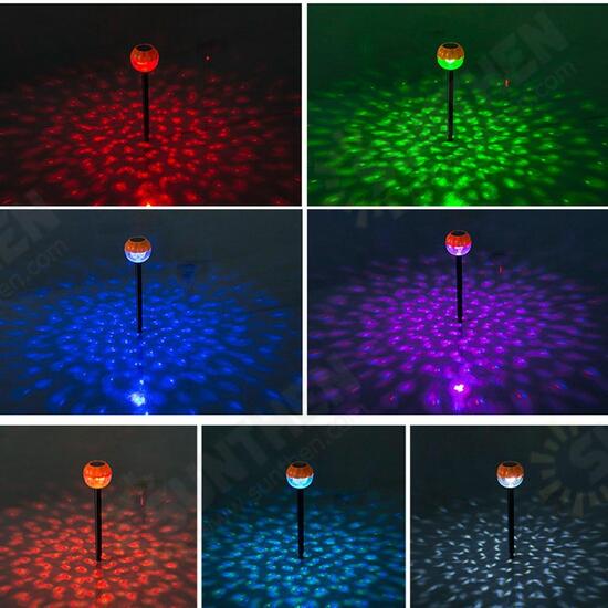 Solar 3 LED Color Changing Ball Garden Light Waterproof Outdoor Yard Landscape Lamp