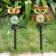 Solar Owl LED Lawn Lights Wrought Iron Ground Plug Solar Garden Lamp