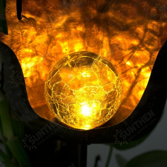 Solar Power Metal LED Ornament Landscape Light Outdoor Flame Effect Lawn Yard Garden Decor