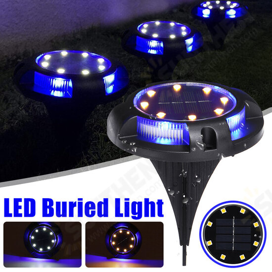 Solar Powered 12LED Buried Light Under Ground Lawn Lamp Outdoor Path Way Garden Decking Decor