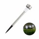 Solar Powered LED Lawn Light Post Stake Patio Outdoor Stainless Steel Garden Lamp