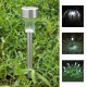 Solar Powered LED Lawn Light Post Stake Patio Outdoor Stainless Steel Garden Lamp