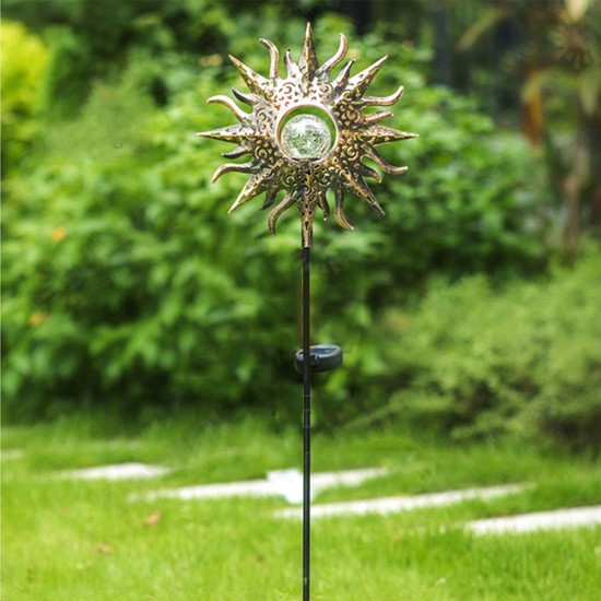 Solar Powered LED Stake Lawn Light Sunflower Waterproof Patio Outdoor Garden Path Lamp