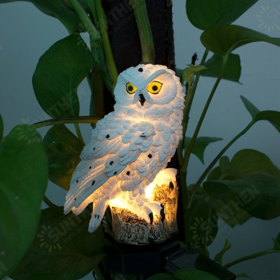 Solar Powered Owl LED Lawn Lamp Garden Decor Waterproof Landscape Light