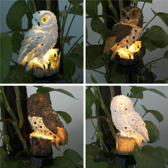 Solar Powered Owl LED Lawn Lamp Garden Decor Waterproof Landscape Light