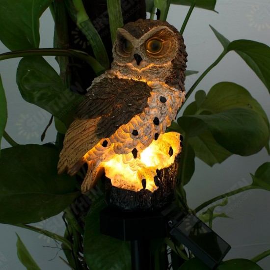 Solar Powered Owl LED Lawn Lamp Garden Decor Waterproof Landscape Light