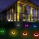 Solar Powered Plastic Round Colorful LED Lawn Light Waterproof Outdoor Garden Landscape Yard Path Lamp