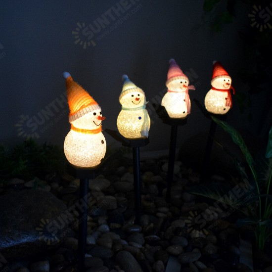 Solar Snowman Garden Light LED Landscape Decorations Lawn Lamp Christmas Series Cartoon Snowman Outdoor Insert The Ground Lamp