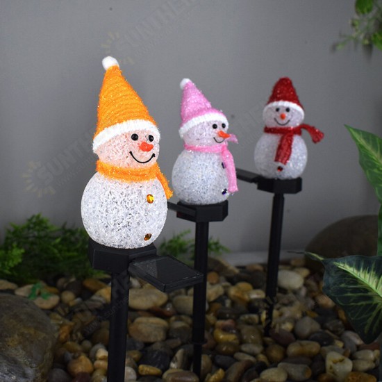 Solar Snowman Garden Light LED Landscape Decorations Lawn Lamp Christmas Series Cartoon Snowman Outdoor Insert The Ground Lamp