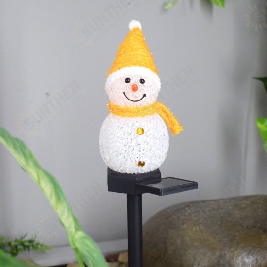 Solar Snowman Garden Light LED Landscape Decorations Lawn Lamp Christmas Series Cartoon Snowman Outdoor Insert The Ground Lamp