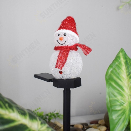 Solar Snowman Garden Light LED Landscape Decorations Lawn Lamp Christmas Series Cartoon Snowman Outdoor Insert The Ground Lamp