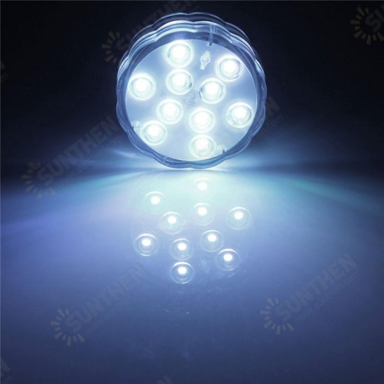 Waterproof 10 LED RGB Remote Control Night Light Submersible Christmas Party Vase Base Light