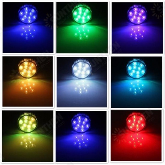 Waterproof 10 LED RGB Remote Control Night Light Submersible Christmas Party Vase Base Light