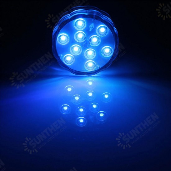 Waterproof 10 LED RGB Remote Control Night Light Submersible Christmas Party Vase Base Light