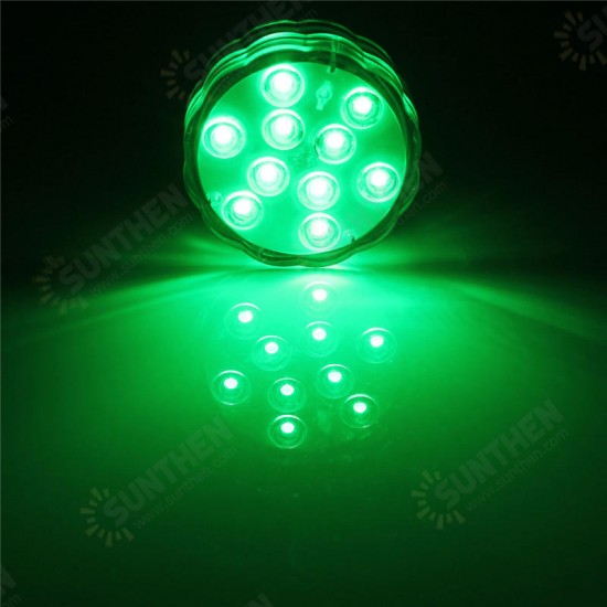 Waterproof 10 LED RGB Remote Control Night Light Submersible Christmas Party Vase Base Light