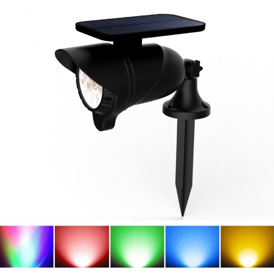 Waterproof LED Solar Lawn Light Colorful/Warm White+White Outdoor Wall Ground Garden Pathway Security Lamp