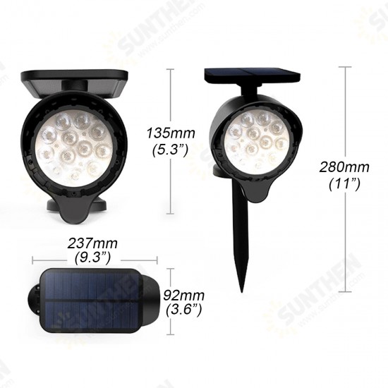 Waterproof LED Solar Lawn Light Colorful/Warm White+White Outdoor Wall Ground Garden Pathway Security Lamp