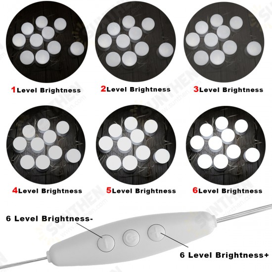 12x USB Hollywood LED Vanity Mirror Makeup Dressing Table Dimmable Light Bulbs