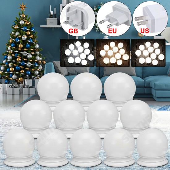 12x USB Hollywood LED Vanity Mirror Makeup Dressing Table Dimmable Light Bulbs