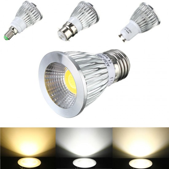 E27/GU10/E14/B22 6W COB LED Dimmable Down Light Bulbs Spot Lightt AC 85V-265V
