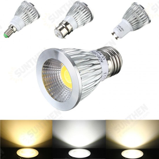 E27/GU10/E14/B22 6W COB LED Dimmable Down Light Bulbs Spot Lightt AC 85V-265V