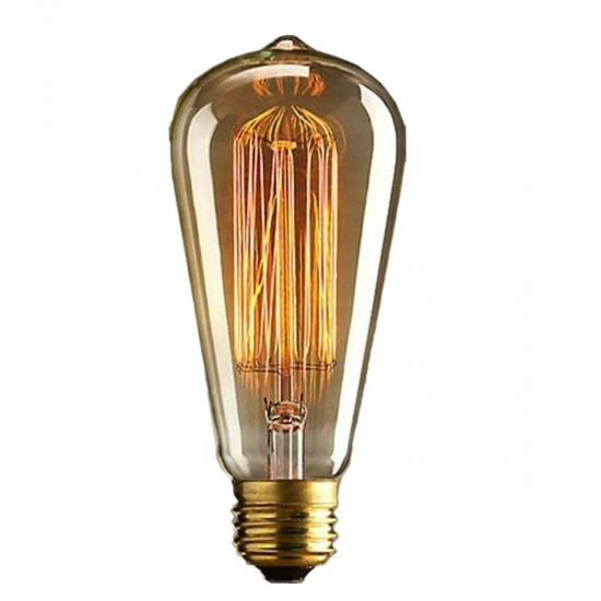 2Pcs 110v 60w Edison Retro Series Tungsten Lamp Straight Wire