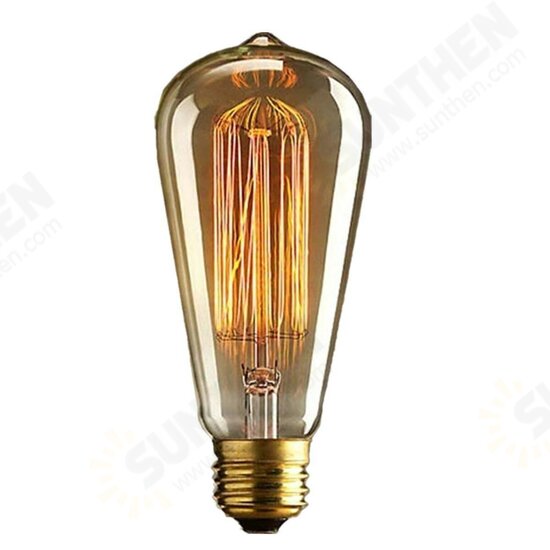 2Pcs 110v 60w Edison Retro Series Tungsten Lamp Straight Wire