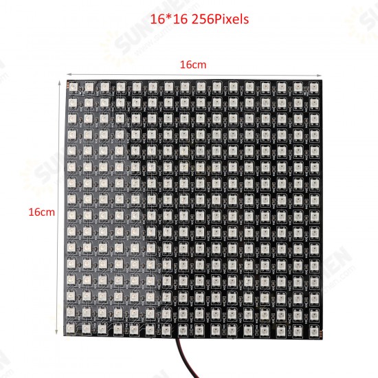 16*16CM WS2812 256 Pixels Digital Matrix LED Module Strip + 13Keys Remote Control + DC Controller DC5V