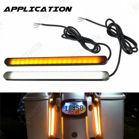 2PCS Car Motorcycle 36LED Turn Signal Flowing LED Strip Light White&Yellow 12V