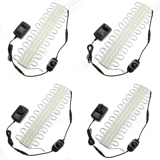 3M SMD5050 Waterproof Warm White LED Module Strip Light Kit Mirror Signage Lamp + Adapter DC12V