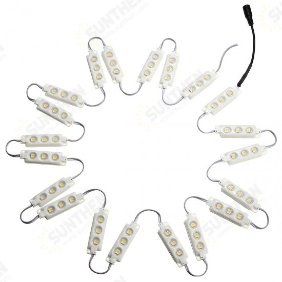 3M SMD5050 Waterproof Warm White LED Module Strip Light Kit Mirror Signage Lamp + Adapter DC12V