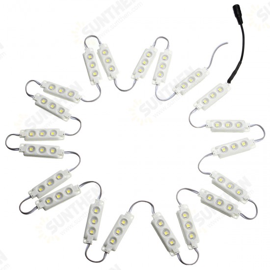 3M SMD5050 Waterproof White LED Module Strip Light Kit Mirror Signage Makeup Lamp + Adapter DC12V