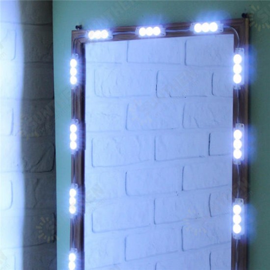 3M SMD5050 Waterproof White LED Module Strip Light Kit Mirror Signage Makeup Lamp + Adapter DC12V