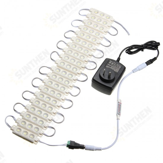 3M SMD5630 Waterproof White LED Module Strip Light Kit Mirror Signage Lamp + Adapter DC12V