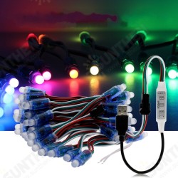 5M WS2811 RGB IP68 Full Color 50PCS Bulbs LED Pixel Module Strip Light with 3keys Controller DC5V 5M WS2811 RGB IP68 Full Color 50PCS Bulbs LED Pixel Module Strip Light with 3keys Controller DC5V