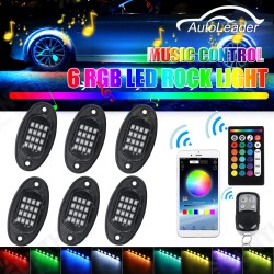 6Pcs RGB 5050 96 LED Car Rock Light Underbody Light bluetooth App+Remote Control 6Pcs RGB 5050 96 LED Car Rock Light Underbody Light bluetooth App+Remote Control