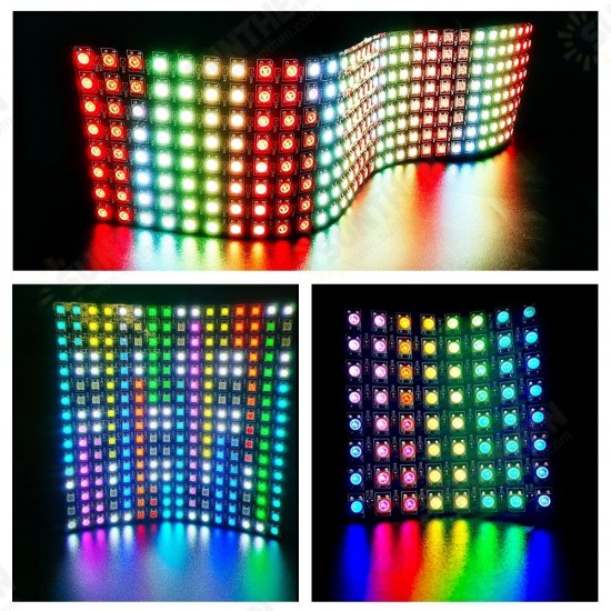 8x8/16x16/8x32 Pixels SK6812 WS2812B Individually Addressable Digital Flexible LED Panel Pixels Screen GyverLamp SP107E LC1000A