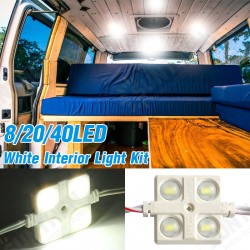 DC12V 8/20/40LED Interior Rear Loading Light Kit For LWB Transit Van Truck Offroad DC12V 8/20/40LED Interior Rear Loading Light Kit For LWB Transit Van Truck Offroad