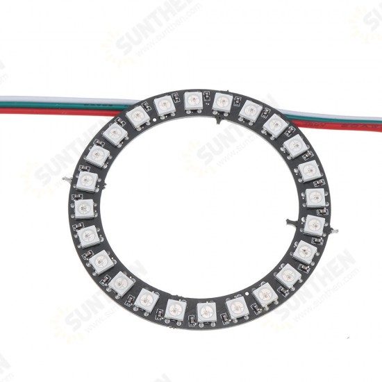 DC5V 24 Bits Pixel Ring Individually Addressable Round DIY WS2812B 5050 RGB LED Module Strip