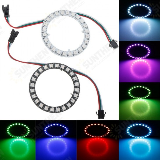 DC5V 24 Bits Pixel Ring Individually Addressable Round DIY WS2812B 5050 RGB LED Module Strip