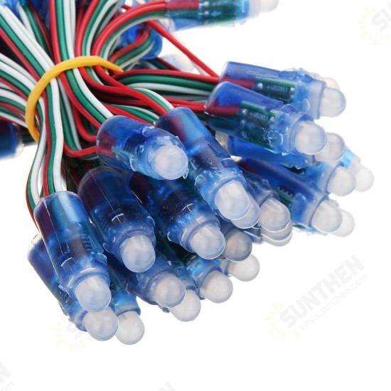 DC5V 5M 50PCS 21W WS2811 RGB IP68 Full Color LED Pixel Module Strip Light with DC Connector