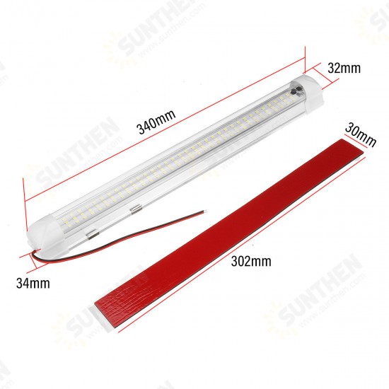 12V 108LED Interior Rigid Strip Light Bar ON/OFF Switch Car Caravan Camper Truck Boat