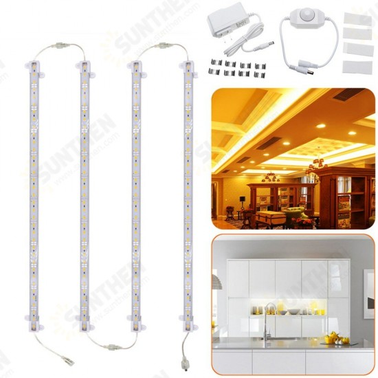 4PCS 30CM 30W 5630 Transparent Cover LED Rigid Strip Light Cabinet Lamp Kitchen Showcase AC110-240V