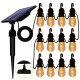 12 Bulbs Solar Light String Waterproof Edison 48FT Solar Bulb Lights Decoration Lighting For Garden Yard Patio Tree Warm White