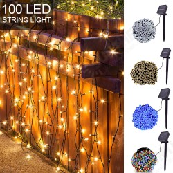 12M 100LED Solar Powered Fairy String Light Christmas Holiday Party Outdoor Garden Decor 12M 100LED Solar Powered Fairy String Light Christmas Holiday Party Outdoor Garden Decor