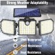 230LEDs 3 Head Solar Motion Sensor Light Outdoor Garden Wall Security Flood Lamp