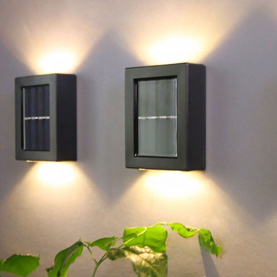 2Pcs Solar Wall Lamp Outdoor Garden Household Waterproof Wall Light Up And Down Garden Decorative Wall Lamp Illumination