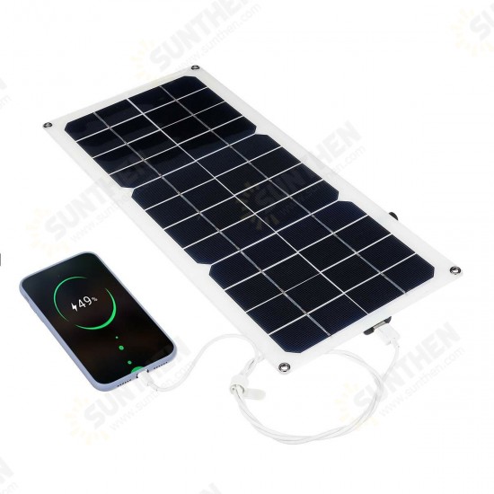 30W Solar Panel 12V Polycrystalline USB Power Portable Outdoor Cycle Camping Hiking Travel Solar Cell Phone Charger