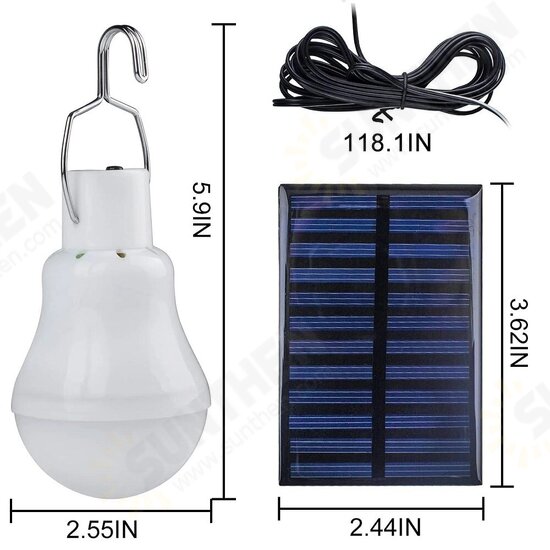 3W LED Solar Bulb Light Waterproof Outdoor Portable Hanging Emergency Sunlight Powered Lamp USB Charging